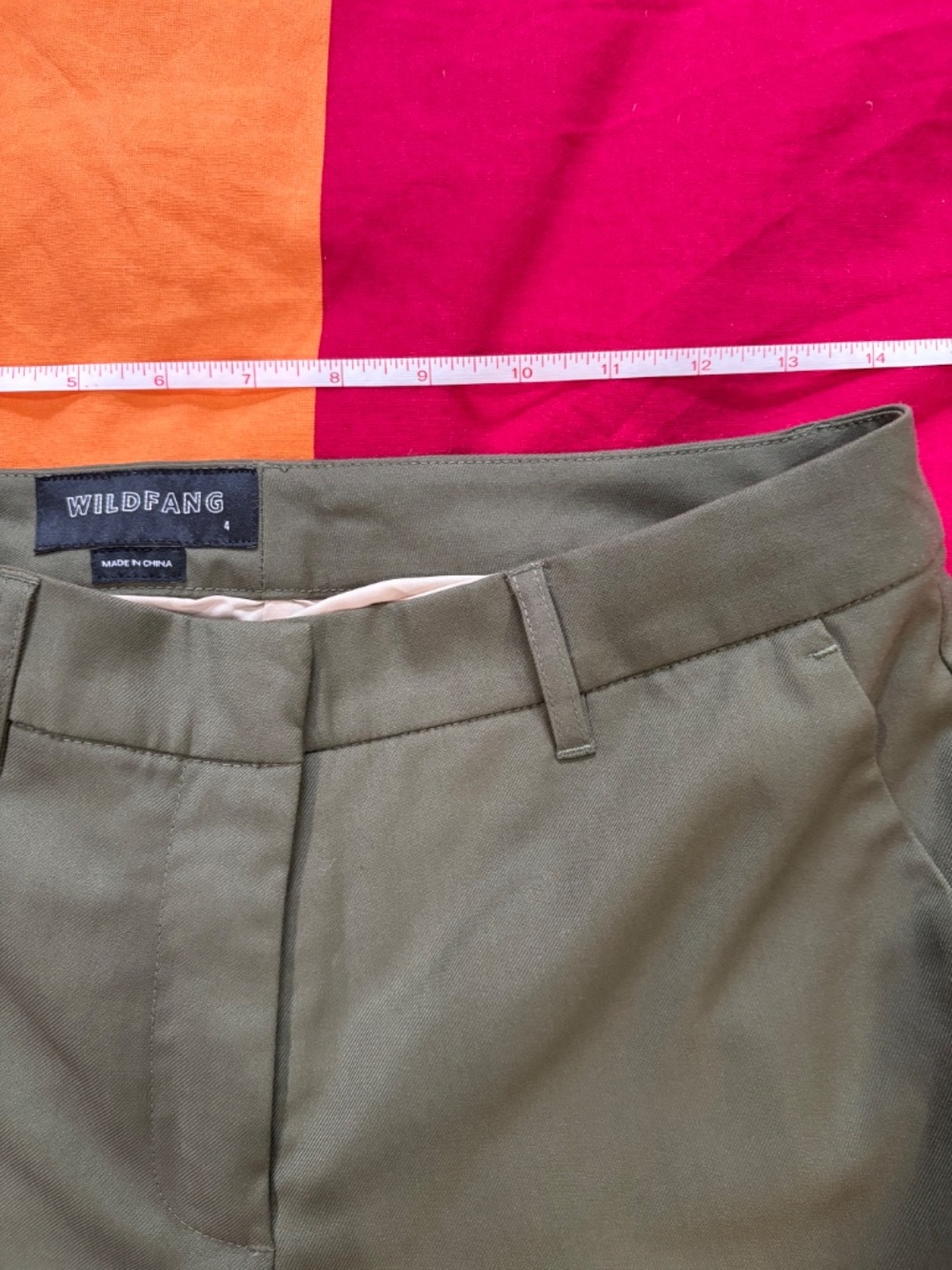 Wildfang Olive Empower Trouser Size 4 Straight Leg Dress Pants Green - Picture 3 of 6